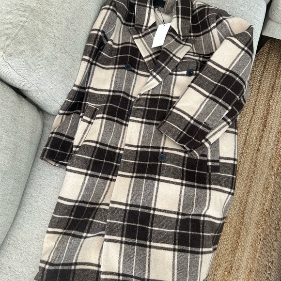 Zara Plaid Double-Breasted Women's Coat NWT - Picture 3 of 3